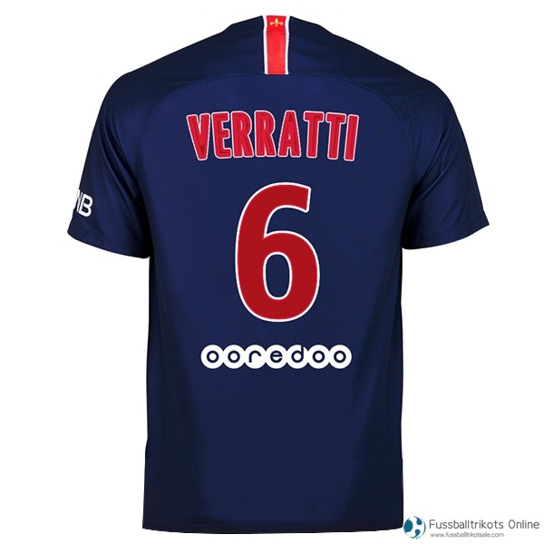 Paris Saint Germain Trikot Heim Verratti 2018-19 Blau Fussballtrikots Günstig